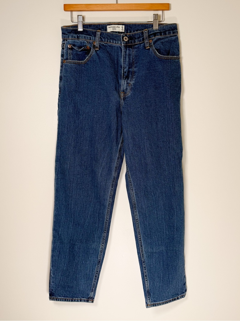 Abercrombie & Fitch “The Mom” High Rise Dark Blue Denim Jeans